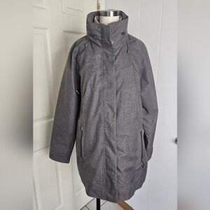 L.L. Bean Misses 3 in 1 Rain Jacket Parka With Hood Women's Size L